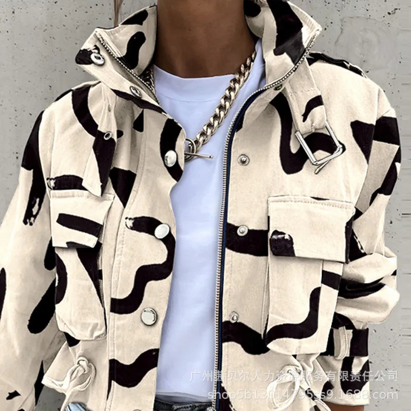Kvinnors Kortad Bomberjacka Urban Stil Lätt Modern Avslappnad Streetwear Ytterkläder