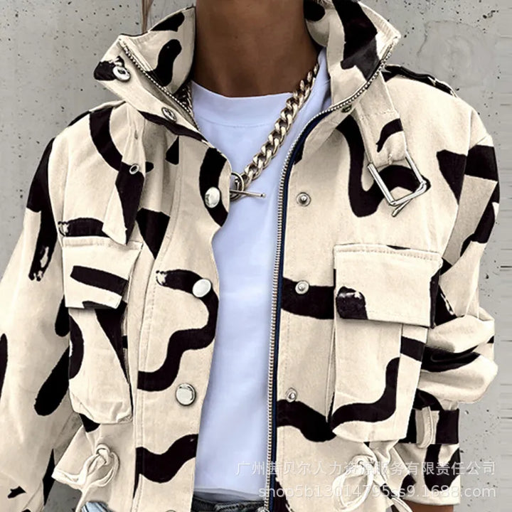Kvinnors Kortad Bomberjacka Urban Stil Lätt Modern Avslappnad Streetwear Ytterkläder