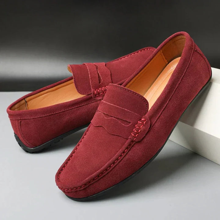 Herrens Mocka Penny Loafers Raffinerade Slip-On Casual Skor