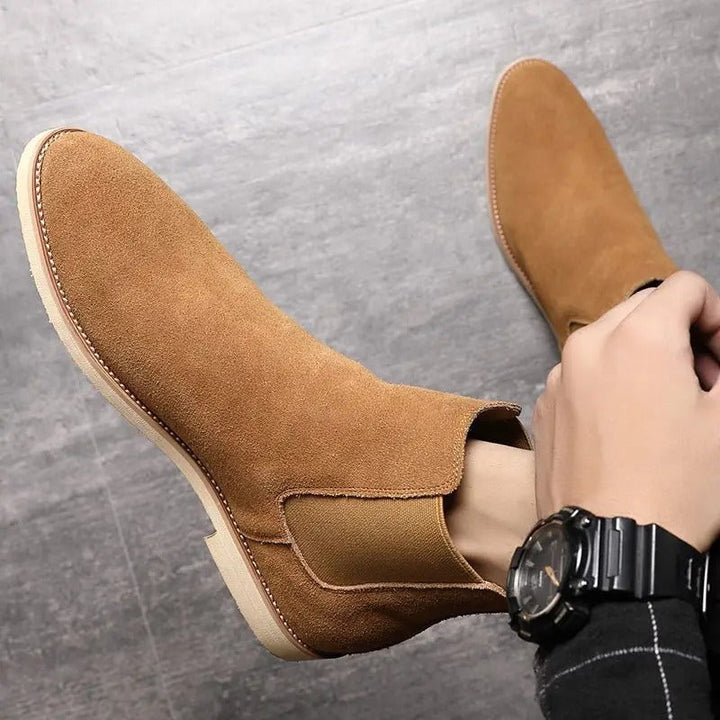 Herrsuede Skor Klassiska Slip Boots Ankelstil för Avslappnad och Smart-Attire