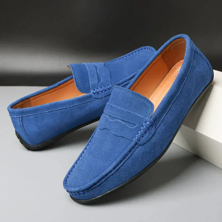 Herrens Mocka Penny Loafers Raffinerade Slip-On Casual Skor