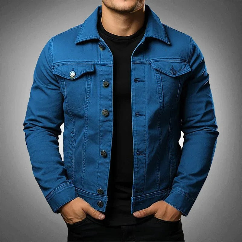 Herrars Lätta Denimjacka – Avslappnad Stilig Vardaglig Vårlager Outerwear