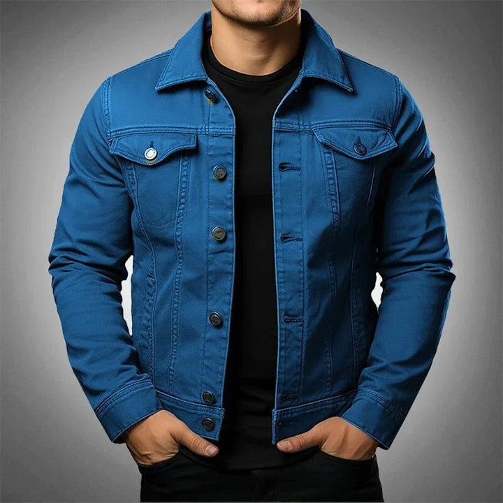 Herrars Lätta Denimjacka – Avslappnad Stilig Vardaglig Vårlager Outerwear