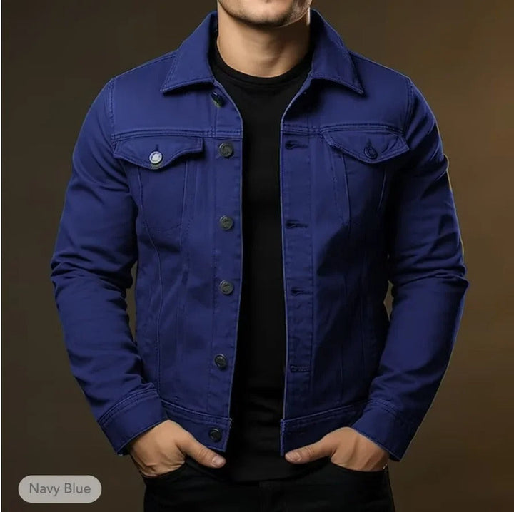 Herrars Lätta Denimjacka – Avslappnad Stilig Vardaglig Vårlager Outerwear
