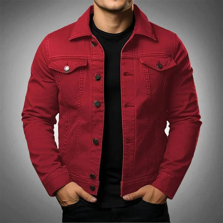 Herrars Lätta Denimjacka – Avslappnad Stilig Vardaglig Vårlager Outerwear