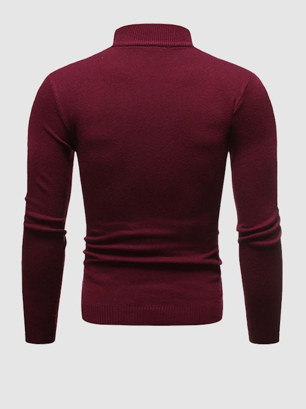 Herr Slim Fit Turtleneck Tröja – Minimalistisk Lager för Höst och Vinter