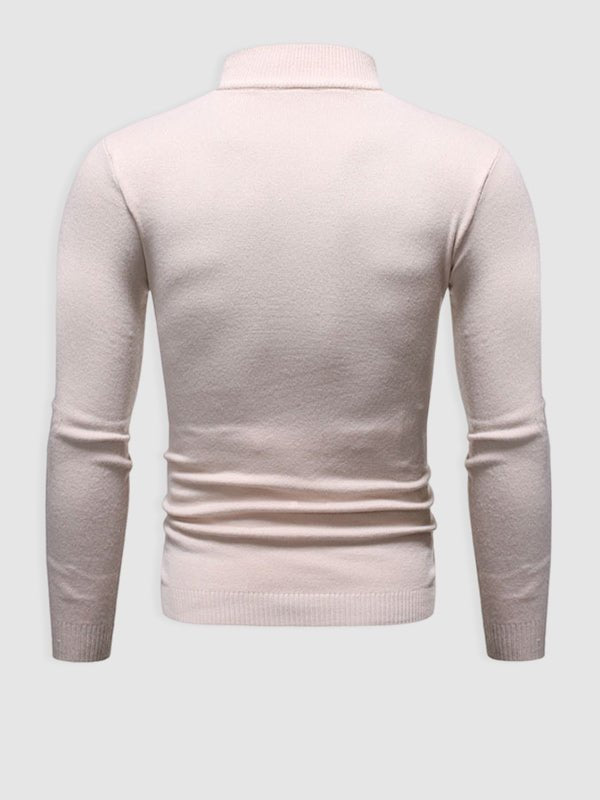 Herr Slim Fit Turtleneck Tröja – Minimalistisk Lager för Höst och Vinter