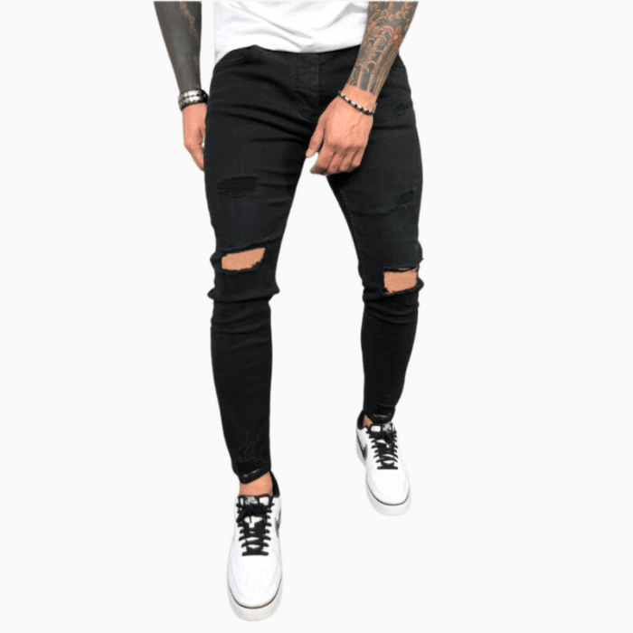 Herrers Skinny Ripped Jeans – Stretch Bekväma Stiliga Trendiga Slim Fit Vardagsjeans