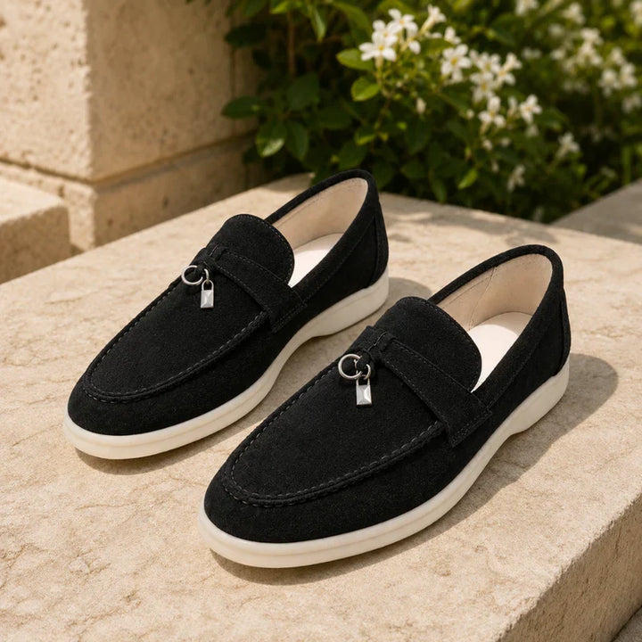 Kvinnors Texturerade Loafers Snygga Plattform Slip-On Skor