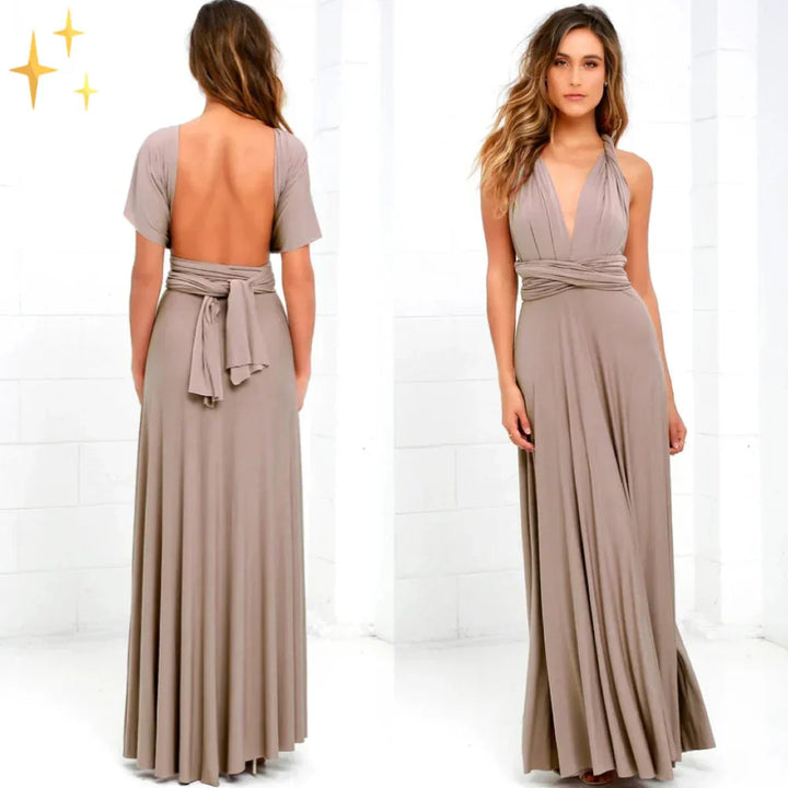 Kvinnors Multiway Wrap Maxi Klänning Konvertibel Elegant Aftonklänning