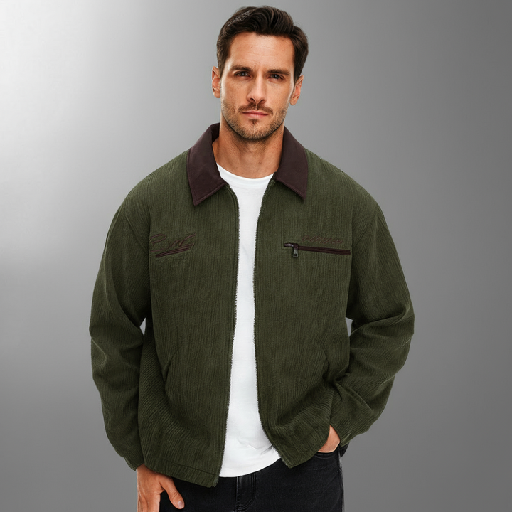 Herrars Lätta Zip-Jacka – Smart Casual Lager för Övergångsväder