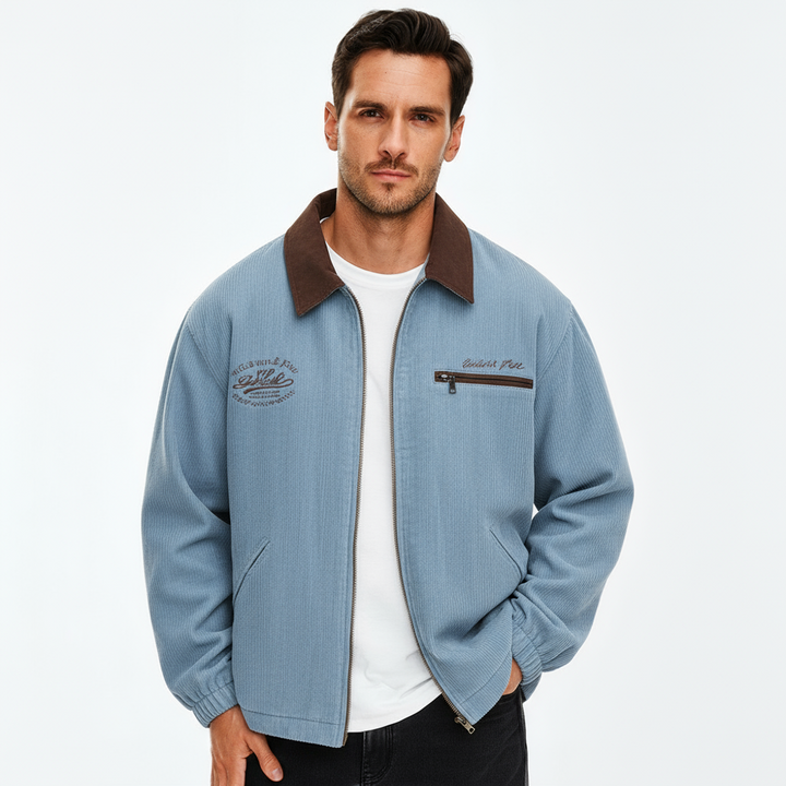 Herrars Lätta Zip-Jacka – Smart Casual Lager för Övergångsväder