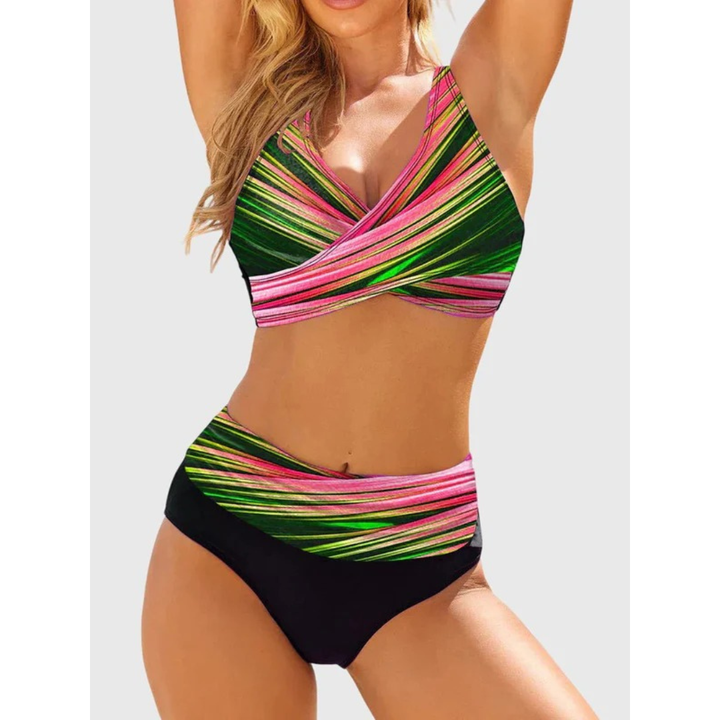 Kvinnors Tryckt Bikini Set – Stödjande Sommarbadkläder för Strand och Pool