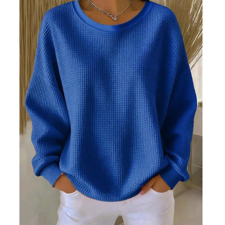 Kvinnors Oversized Texturerad Tröja – Avslappnad Långärmad Stil för Vardagsbruk