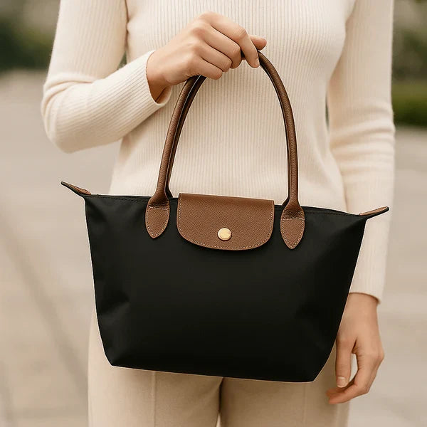 Kvinnors Strukturerad Tote-väska Klassisk Tvåfärgad Läderlook