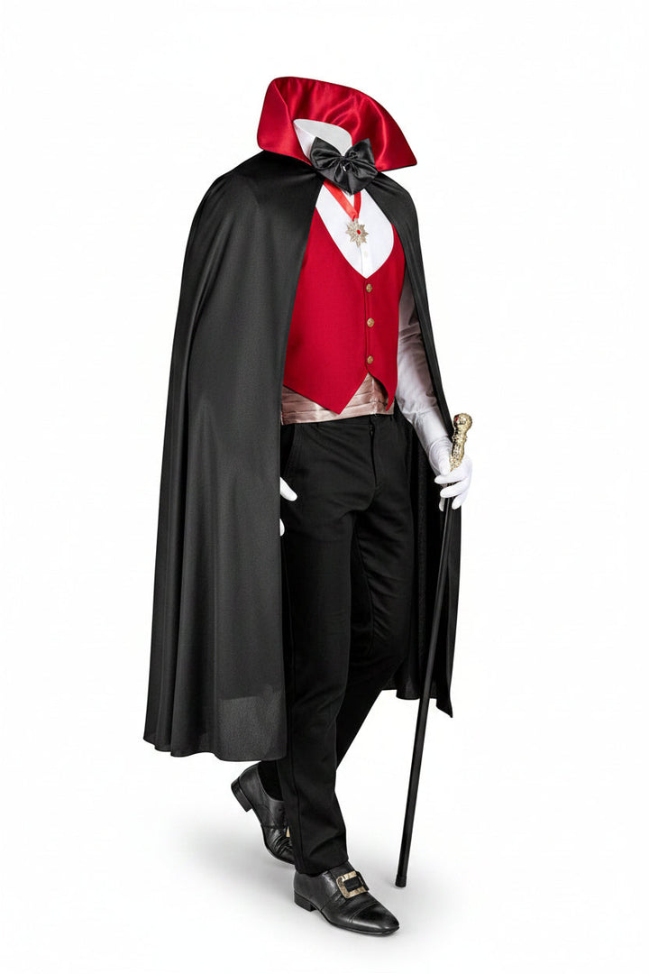 Herr Vampyr Västar Cape och Tillbehör Halloween Kostym