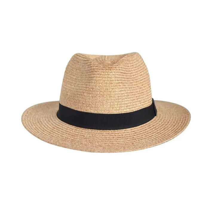 Herrarnas Klassiska Fedora Solhatt Med UV-Skydd Och Justerbar Passform