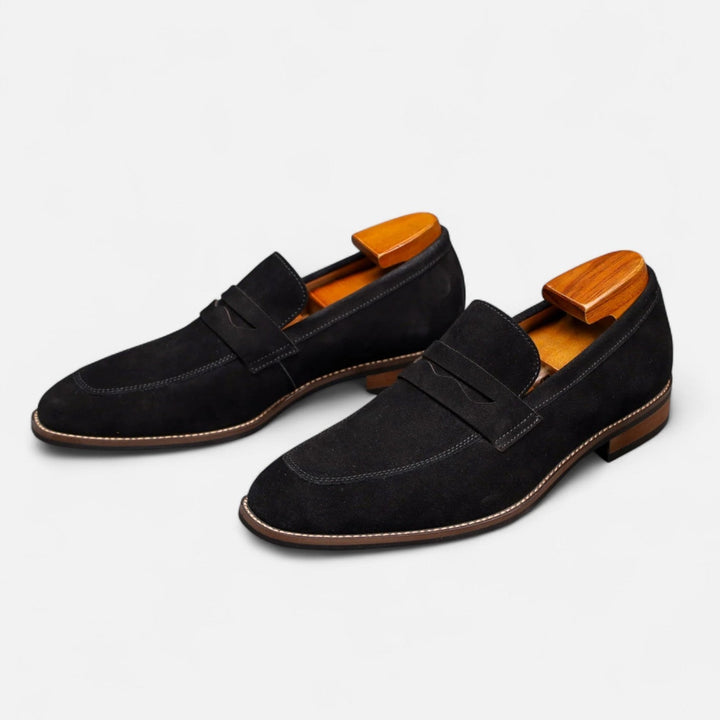 Herrens Mocka Penny Loafers Klassiska Smart Slip-On Skor