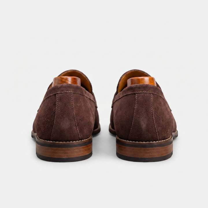 Herrens Mocka Penny Loafers Klassiska Smart Slip-On Skor
