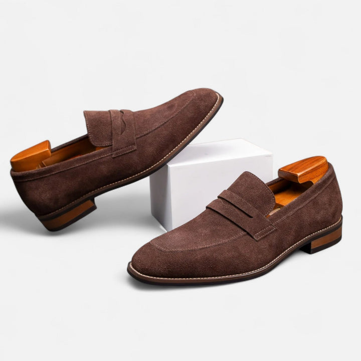 Herrens Mocka Penny Loafers Klassiska Smart Slip-On Skor