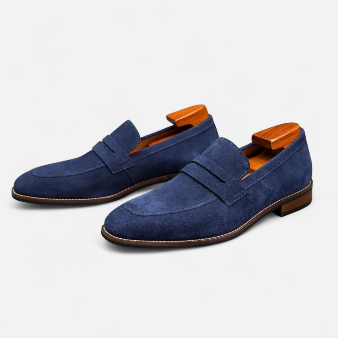 Herrens Mocka Penny Loafers Klassiska Smart Slip-On Skor