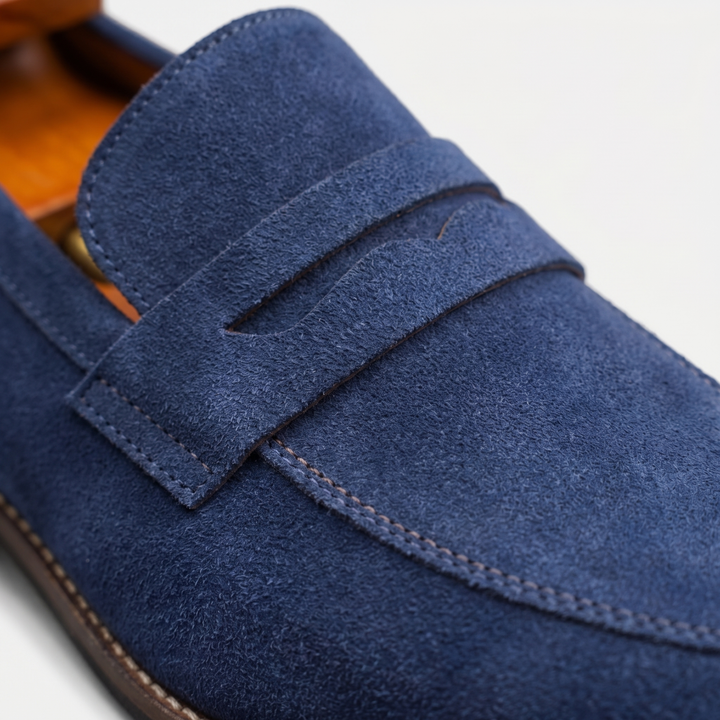 Herrens Mocka Penny Loafers Klassiska Smart Slip-On Skor