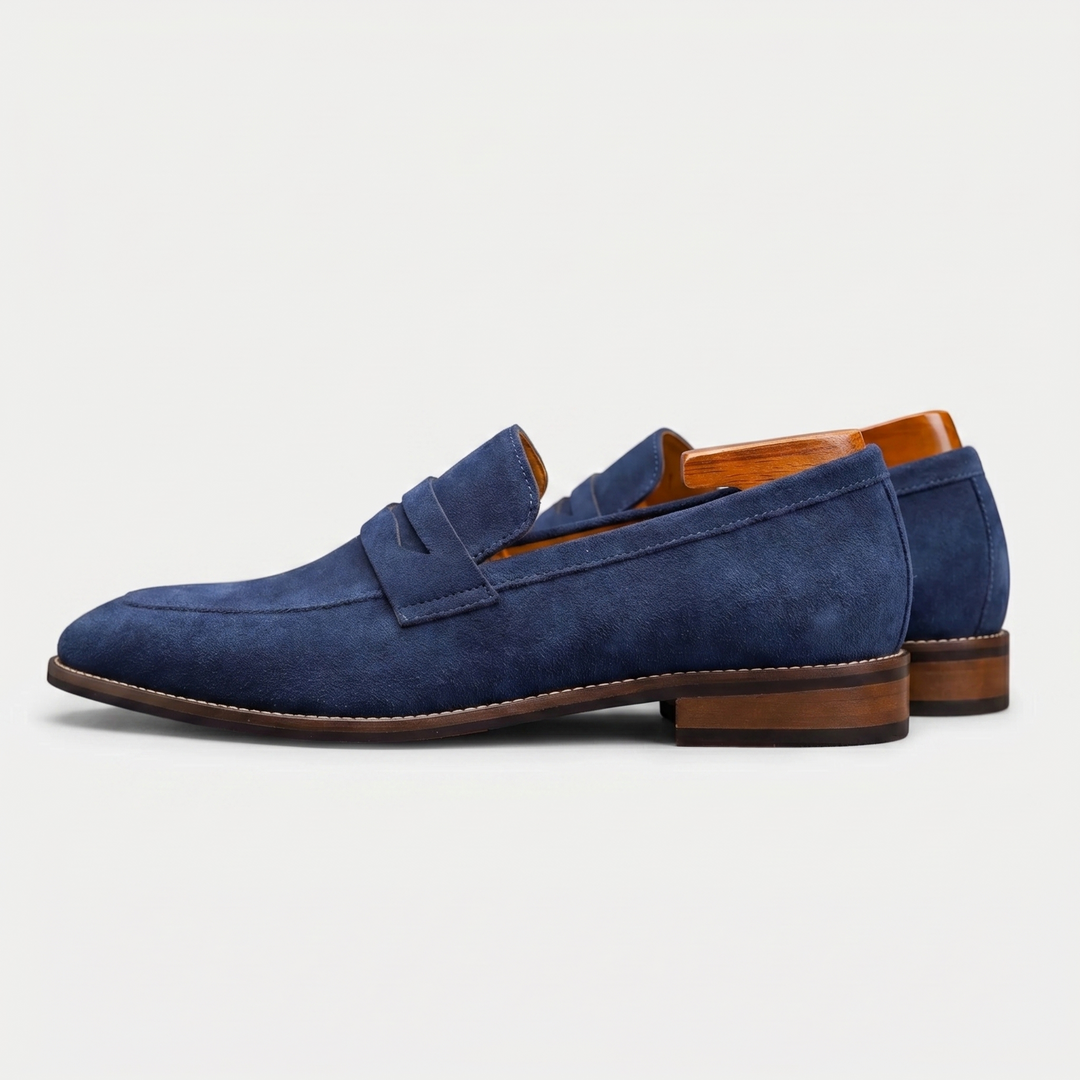 Herrens Mocka Penny Loafers Klassiska Smart Slip-On Skor
