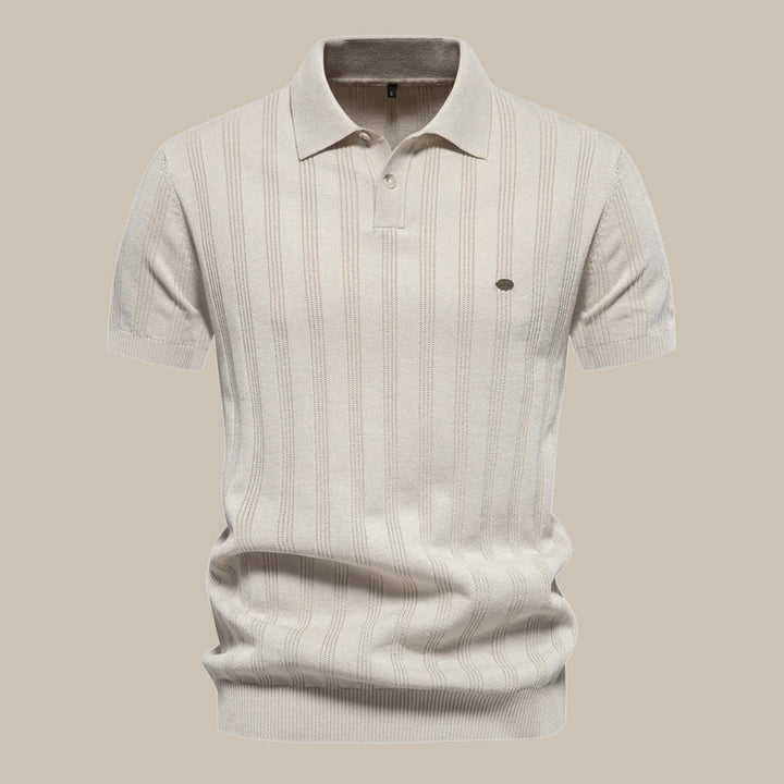 Herrens kortärmade ullpolo skjorta Premium andningsbar stickad smart-casual klassisk topp