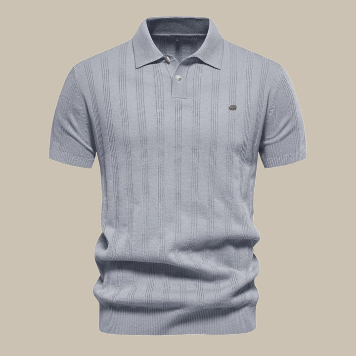 Herrens kortärmade ullpolo skjorta Premium andningsbar stickad smart-casual klassisk topp