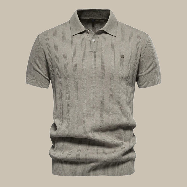 Herrens kortärmade ullpolo skjorta Premium andningsbar stickad smart-casual klassisk topp