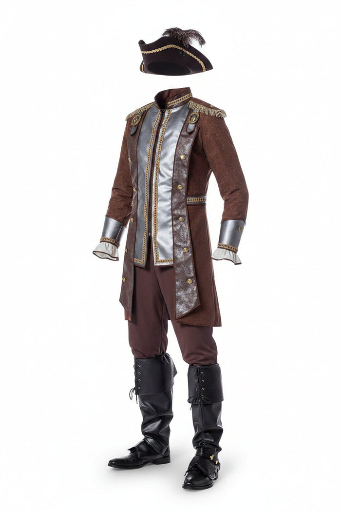 Herrarnas Deluxe Piratjacka och Byxor Halloween Kostym