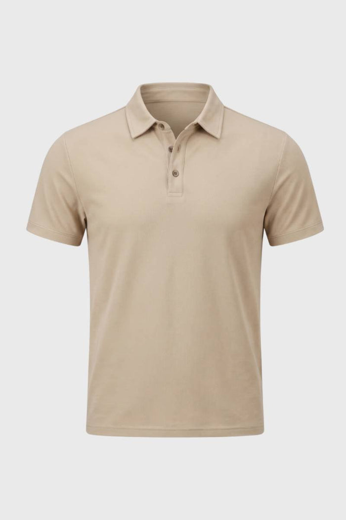 Herrarnas kortärmade polo med knäppning