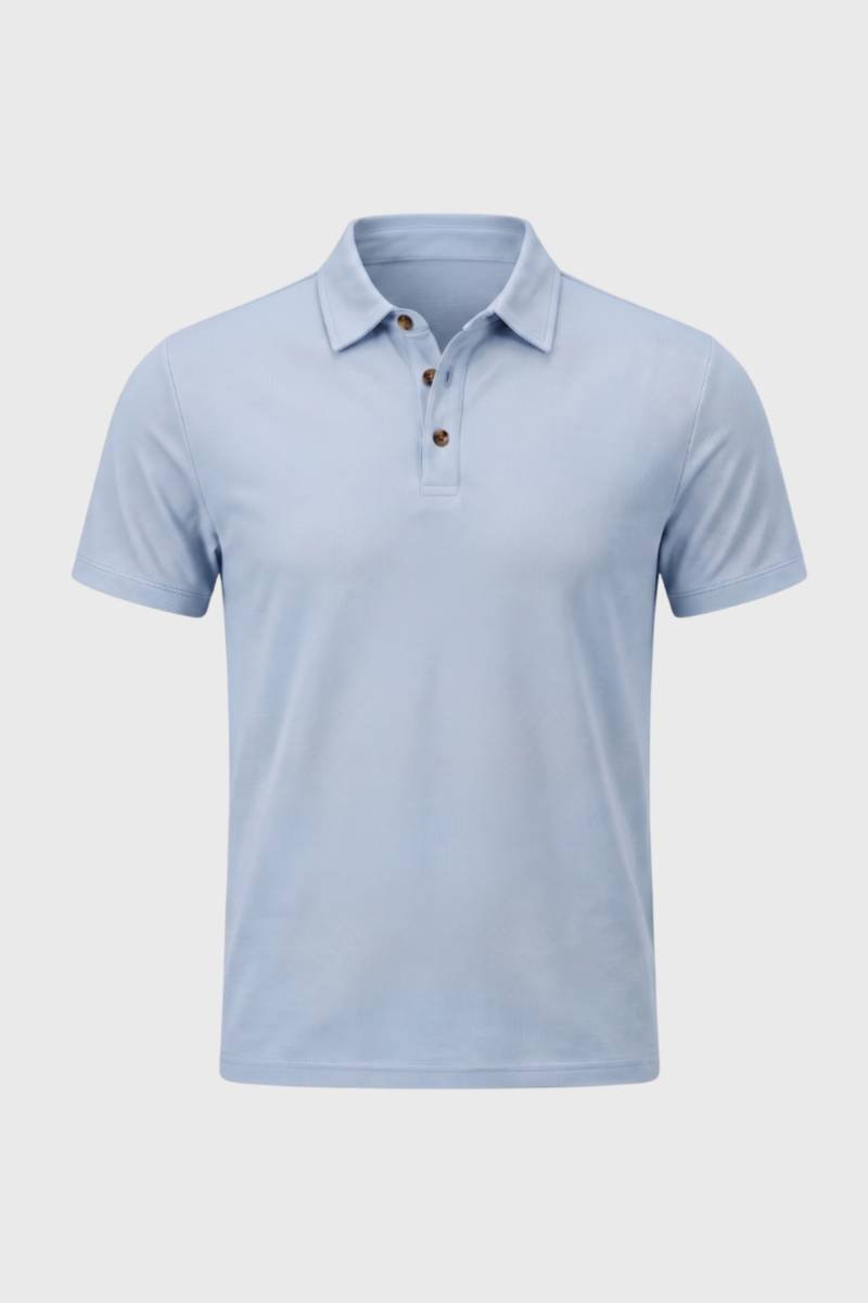 Herrarnas kortärmade polo med knäppning