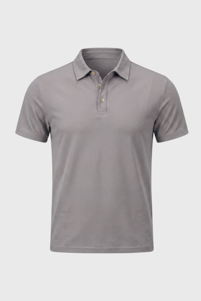 Herrarnas kortärmade polo med knäppning