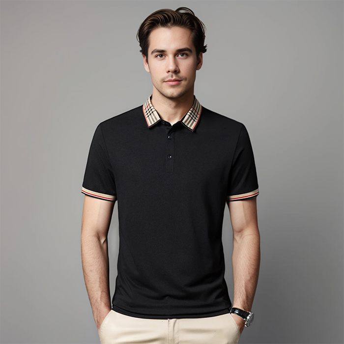 Herrens Poloshirt med Kontrastkrage, Finsmart Casual Stil