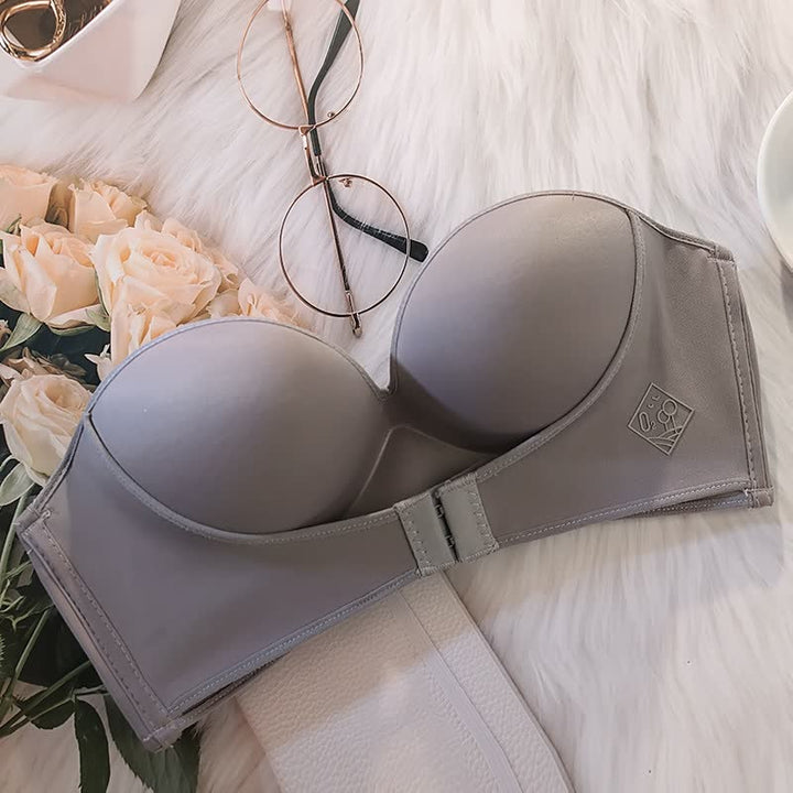 Kvinnors Strapless Push Up Bh Slät Formad Passform