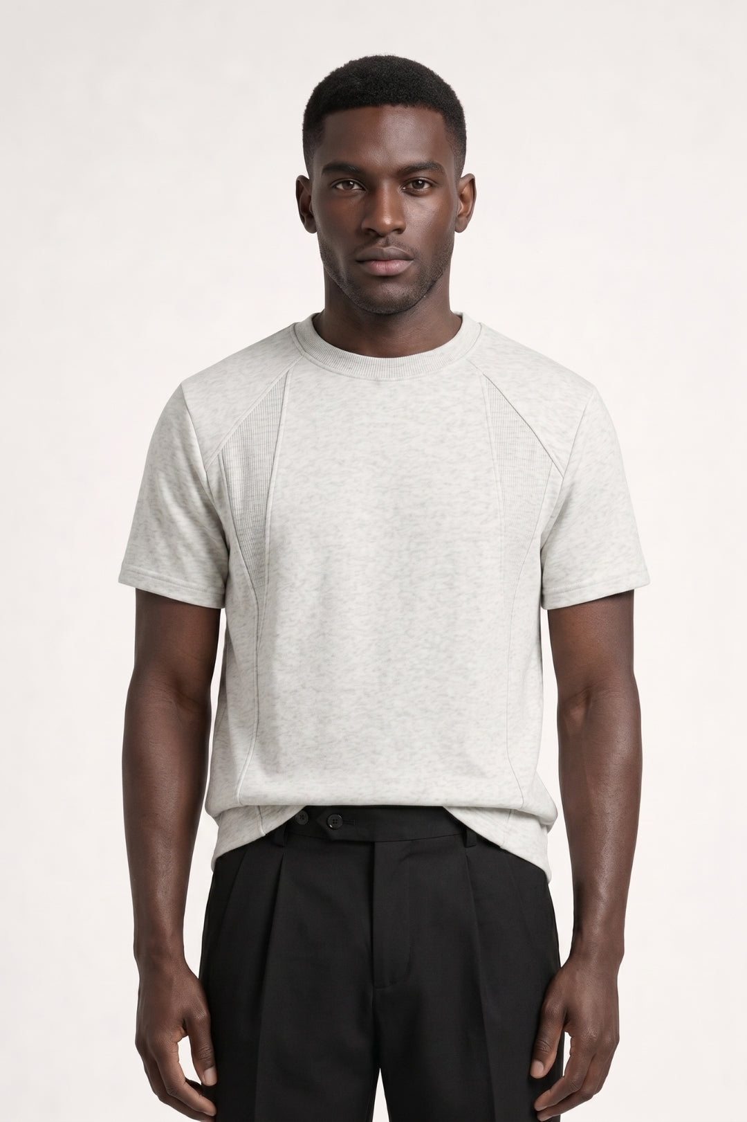 Herrers Raglan T-shirt med Crew Neck Panelerad Casual Top