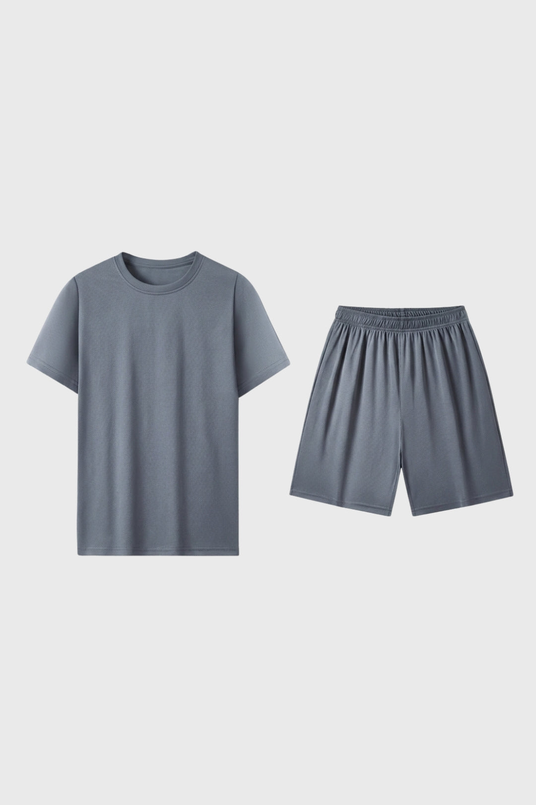 Herrars Crew Neck T-Shirt Set Avslappnade Shorts