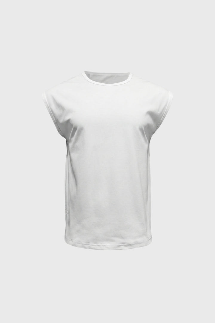 Herrarnas ärmlösa T-shirt Boxy Crew Neck Casual Top