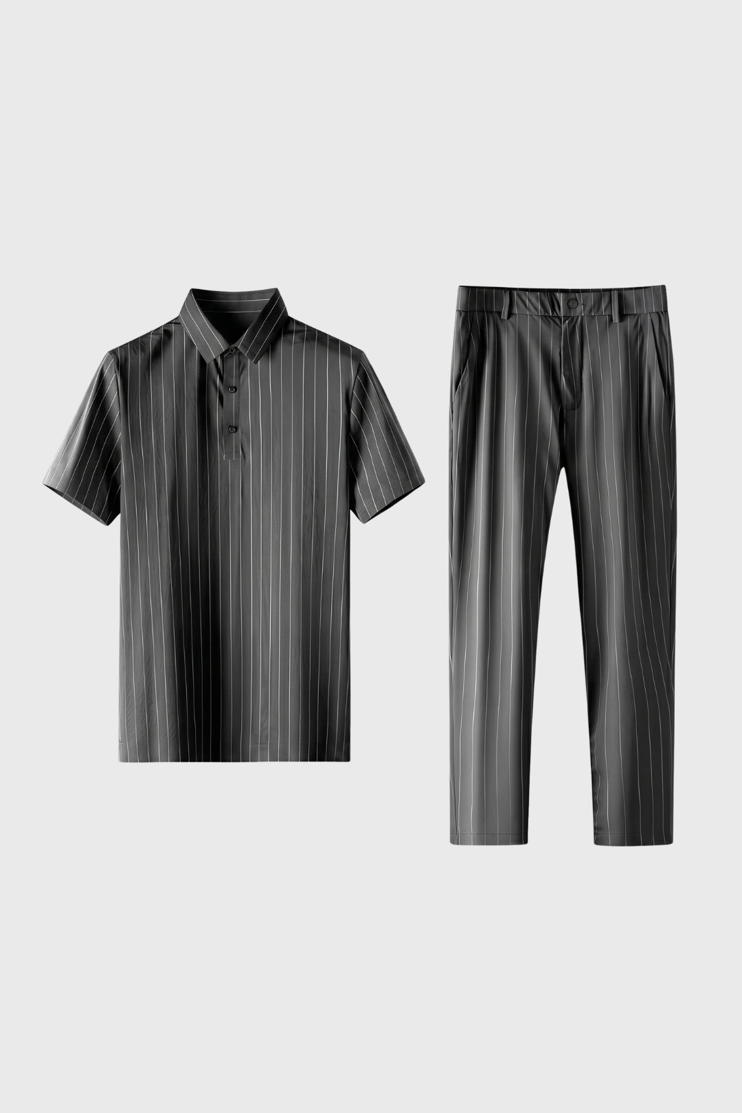 Herrarnas tryckta polo- och skräddarsydda byxor outfitset