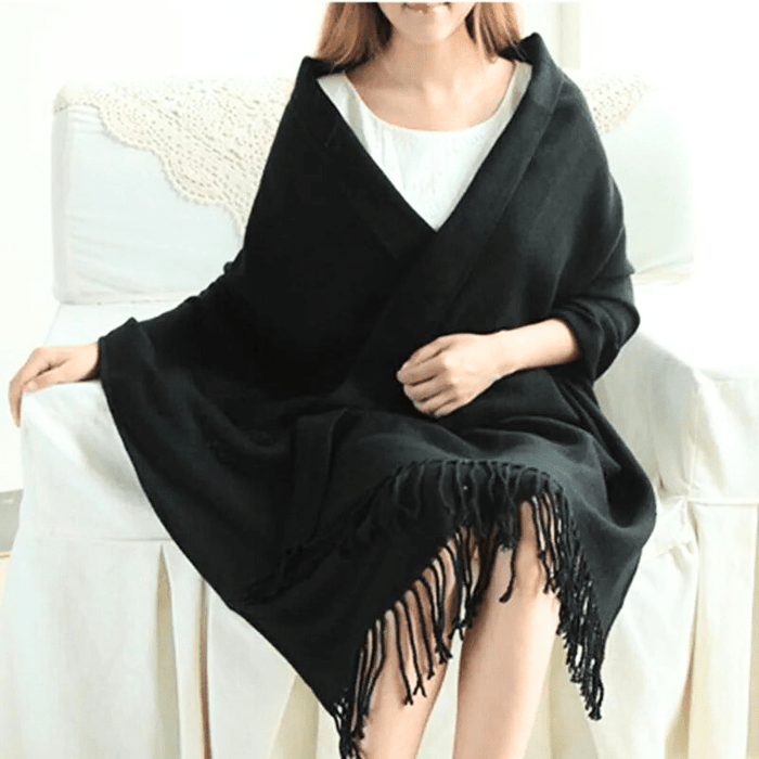 Kvinnors Cashmere Sjal Scarf – Fransad Wrap för Elegant Kyligt Väder Styling