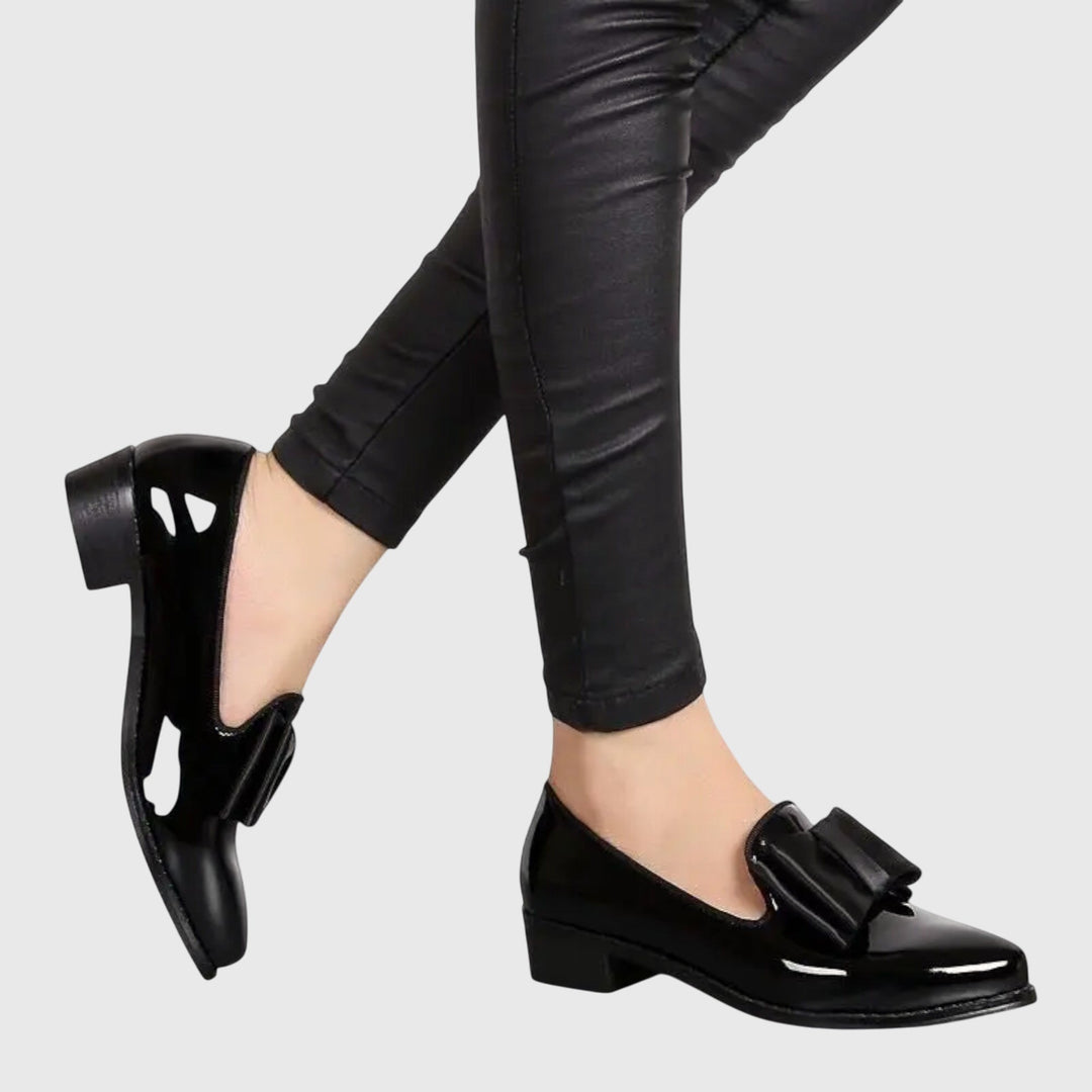 Kvinnors Båge Detalj Lack Loafers Eleganta Slip-On Skor