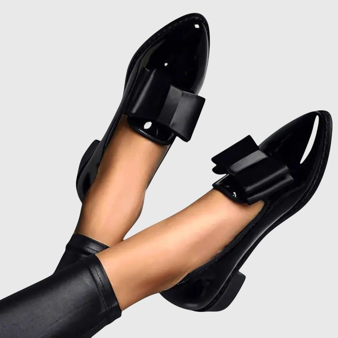 Kvinnors Båge Detalj Lack Loafers Eleganta Slip-On Skor