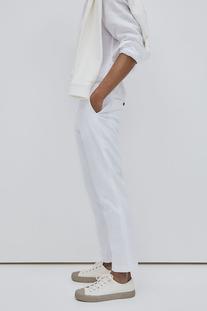Herrarnas skräddarsydda pinstripe byxor Eleganta smart-casual byxor