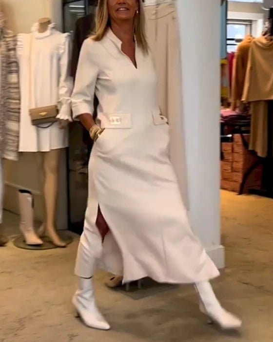 Elegant Klänning för Kvinnor – Smickrande Silhuett Lättviktsmaterial Stilig Feminint Outfit Bekväm Vårmode Uttalande