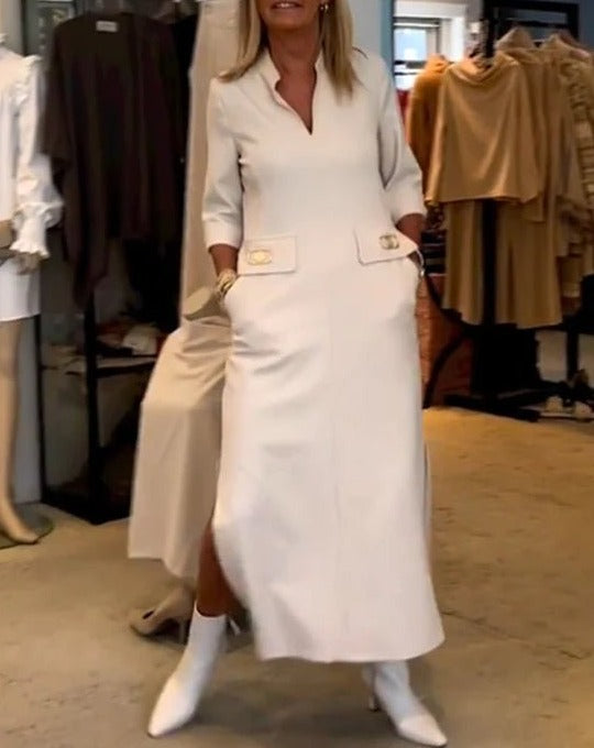 Elegant Klänning för Kvinnor – Smickrande Silhuett Lättviktsmaterial Stilig Feminint Outfit Bekväm Vårmode Uttalande