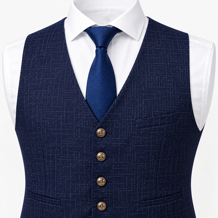 Herrers Slim Fit Tweed Västar – Skräddarsydd Lager för Smart och Formell Klädsel