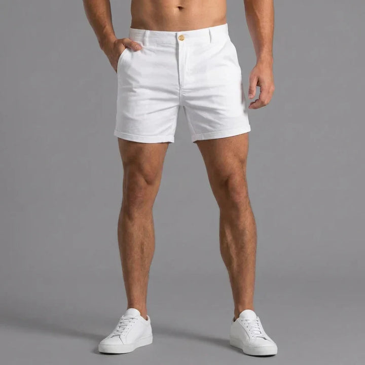 Herrens Slim Fit Chino Shorts med Skräddarsydd Midja