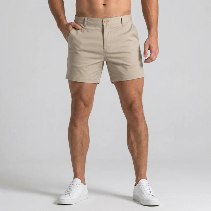 Herrens Slim Fit Chino Shorts med Skräddarsydd Midja