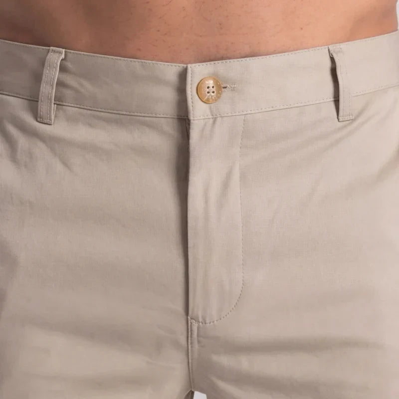 Herrens Slim Fit Chino Shorts med Skräddarsydd Midja